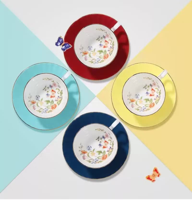 英國Aynsley 小屋花園系列 組合優惠價 骨瓷色釉奧本杯盤組+餐盤