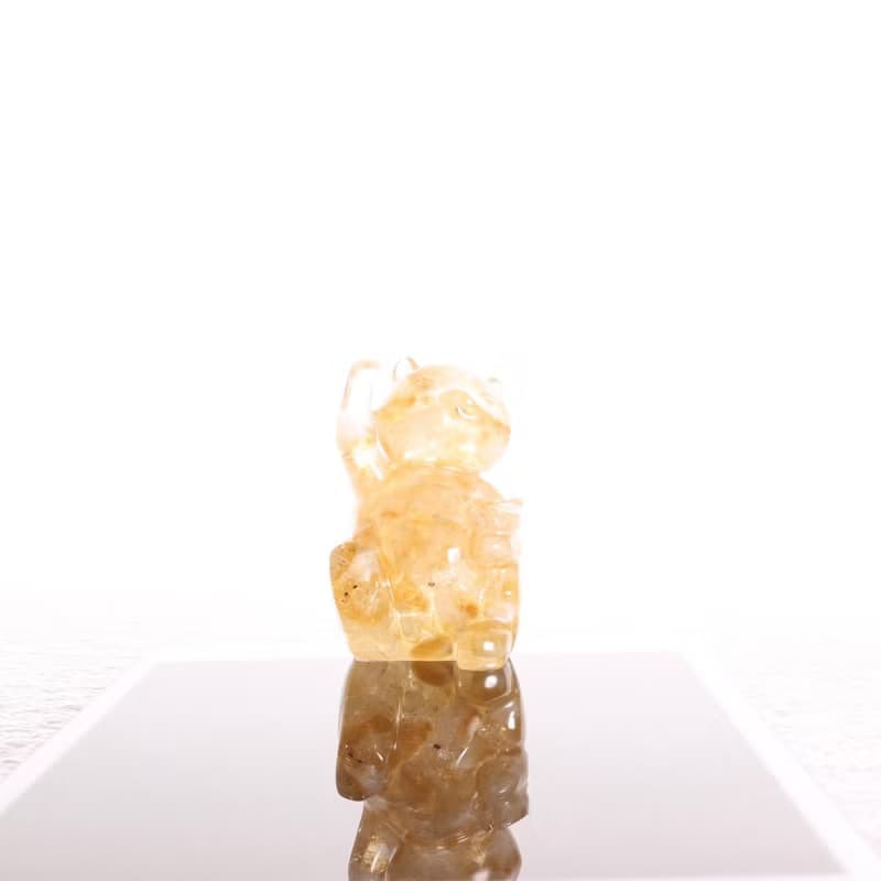 【畢業禮物】寶石元寶招財貓小夜燈-開運黃水晶招財水晶療癒奧