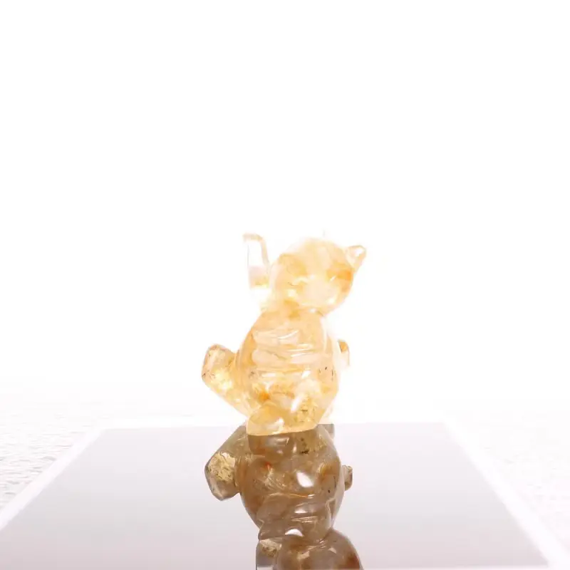 【畢業禮物】寶石元寶招財貓小夜燈-開運黃水晶招財水晶療癒奧