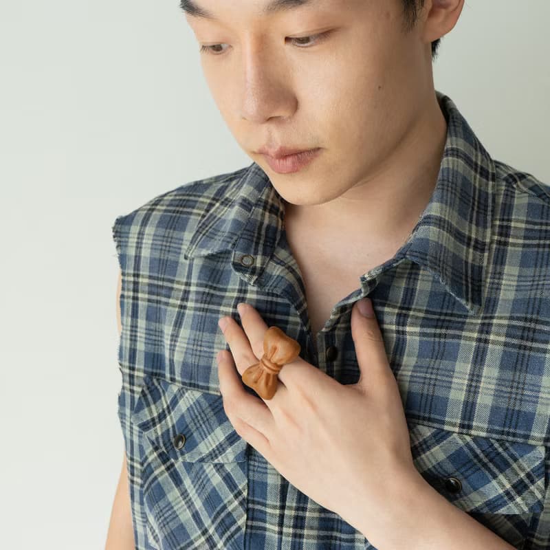 可愛線條蝴蝶結戒指|開口活動式|原木|手工|禮物