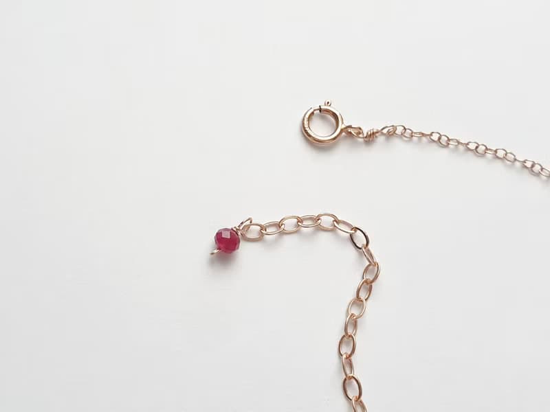 小清新 Ruby 迷你紅寶石手鍊/腳鍊 可調長度 SV925/14KGF