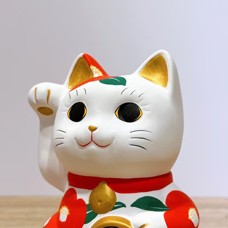 【紅椿福貓】日本谷中堂招財貓 | 椿