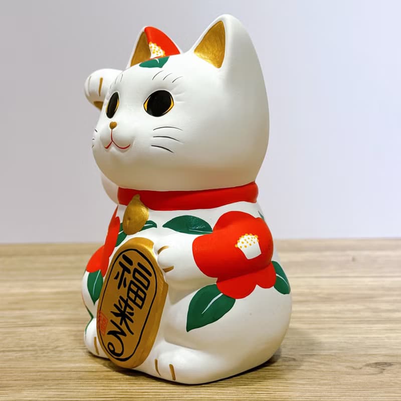 【紅椿福貓】日本谷中堂招財貓 | 椿