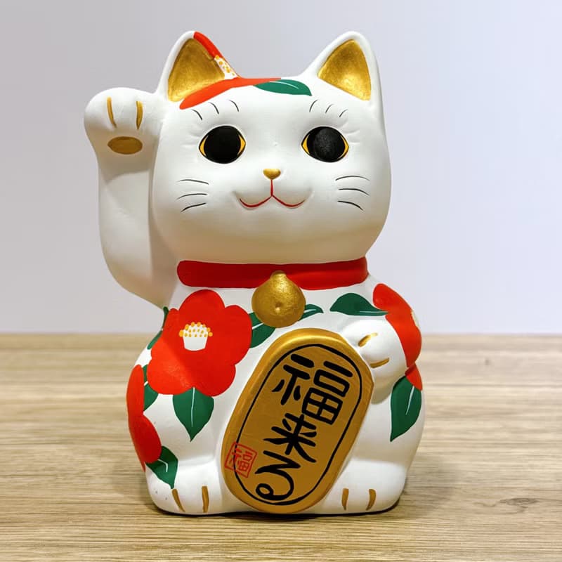 【紅椿福貓】日本谷中堂招財貓 | 椿