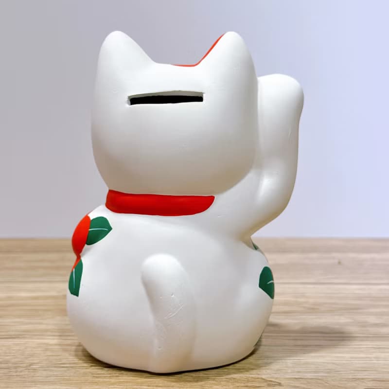 【紅椿福貓】日本谷中堂招財貓 | 椿