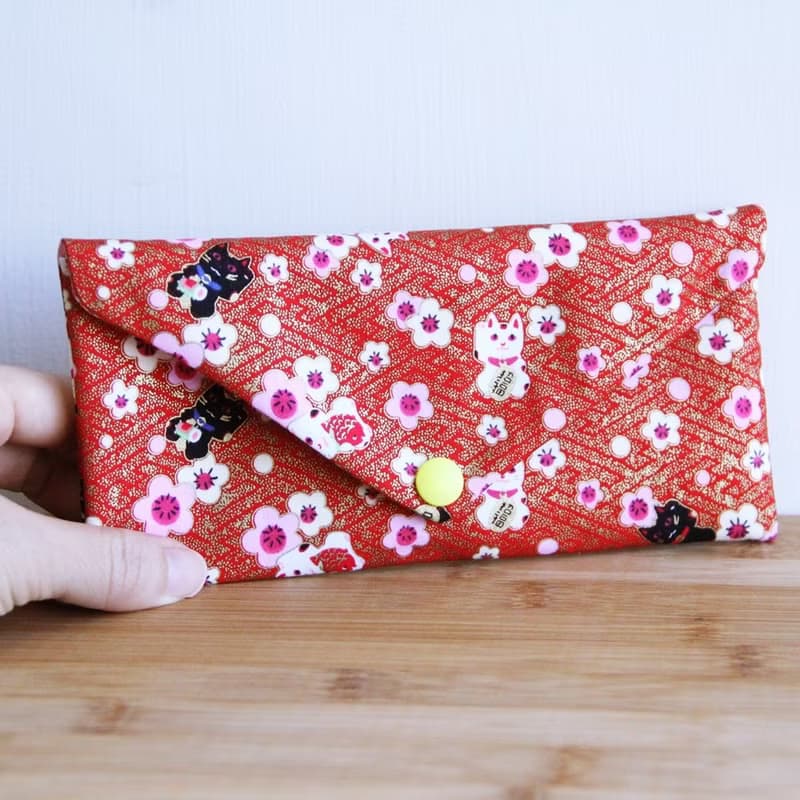 招財貓招福招喜紅包袋 - 布紅包袋 婚禮 布紅包袋 橫式紅包袋 收納袋 衛生棉收納袋 存摺袋