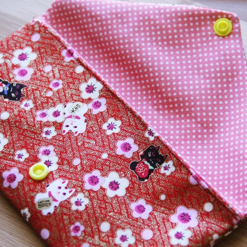 招財貓招福招喜紅包袋 - 布紅包袋 婚禮 布紅包袋 橫式紅包袋 收納袋 衛生棉收納袋 存摺袋