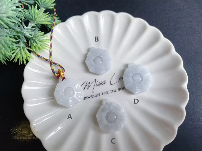 天然緬甸玉翡翠 八卦 平安開運 祈福 五色線 禮物 jadeite 項鍊