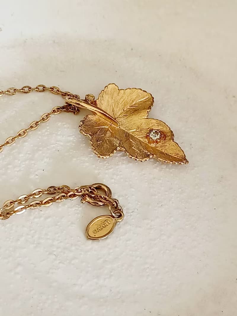 vintage jewelry AVON 典雅金葉萊茵 項鍊
