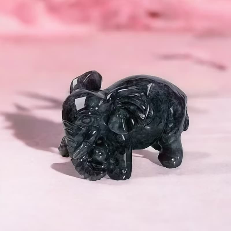 【吉象如意】烏雞翡翠大象擺飾 | 天然緬甸玉A貨翡翠 | 送禮