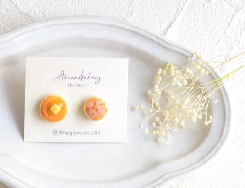 earring / miniature bread /pancake & melon pan