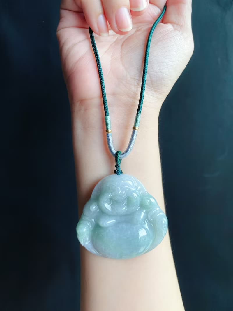 稀有 大彌勒佛 天然緬甸玉 翡翠佛公 彌勒佛 項鍊 禮物 長輩禮