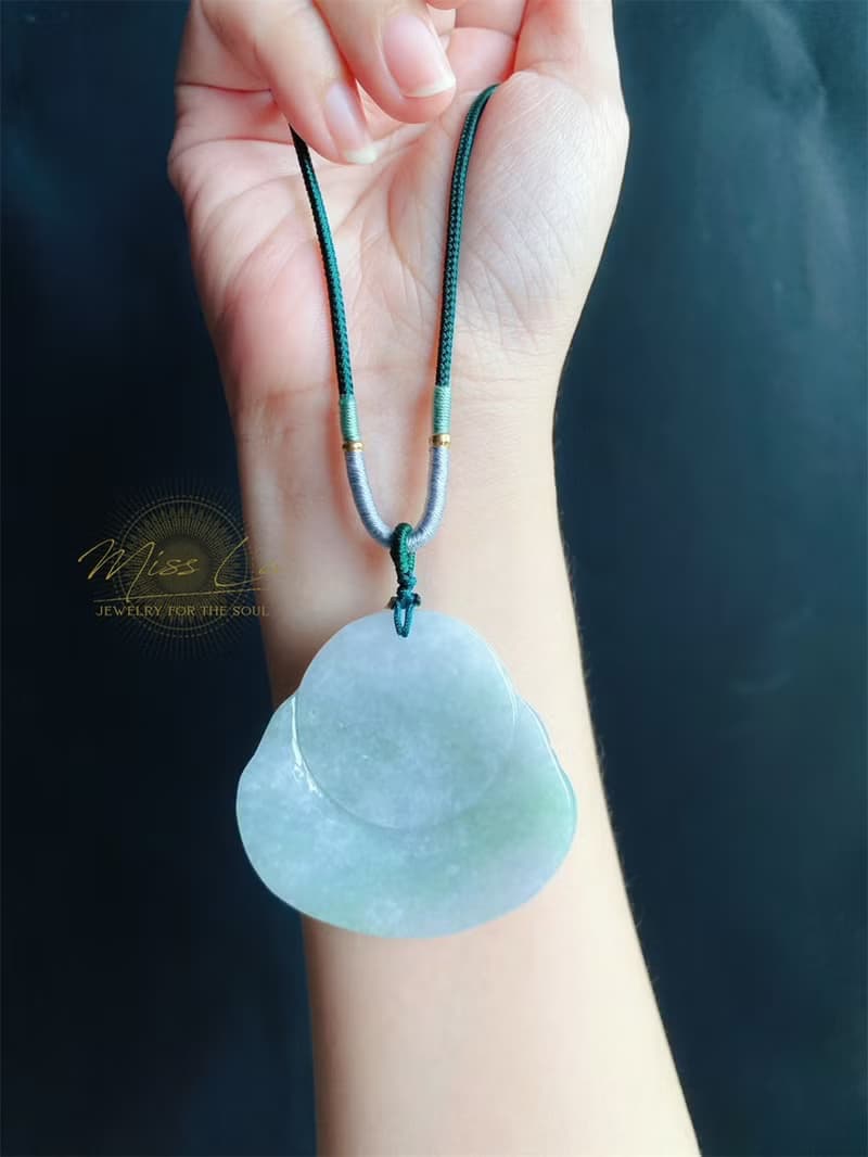 稀有 大彌勒佛 天然緬甸玉 翡翠佛公 彌勒佛 項鍊 禮物 長輩禮