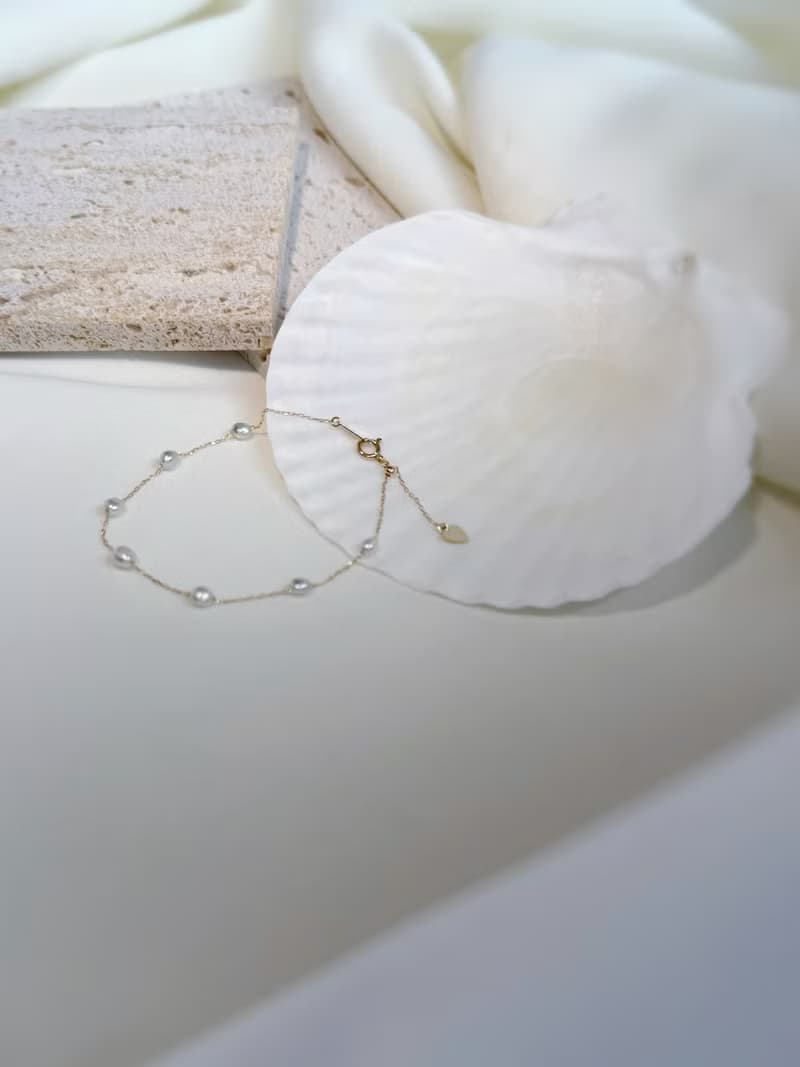 原純手鍊- 18K純金日本Akoya珍珠手鍊