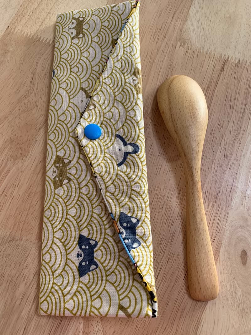 文青風環保純棉筷袋 柯基樂悠遊 質感原胚 日本 潮物 收納 手作