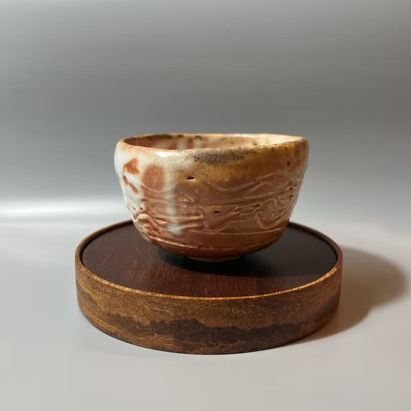 純手捏柴燒志野茶碗  / 小平凡手作