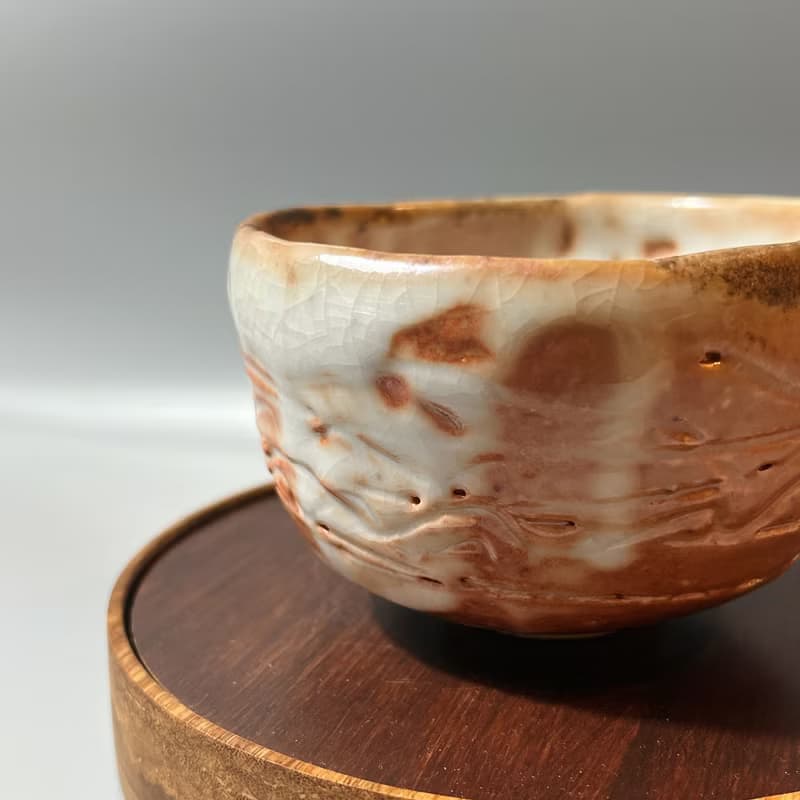 純手捏柴燒志野茶碗  / 小平凡手作