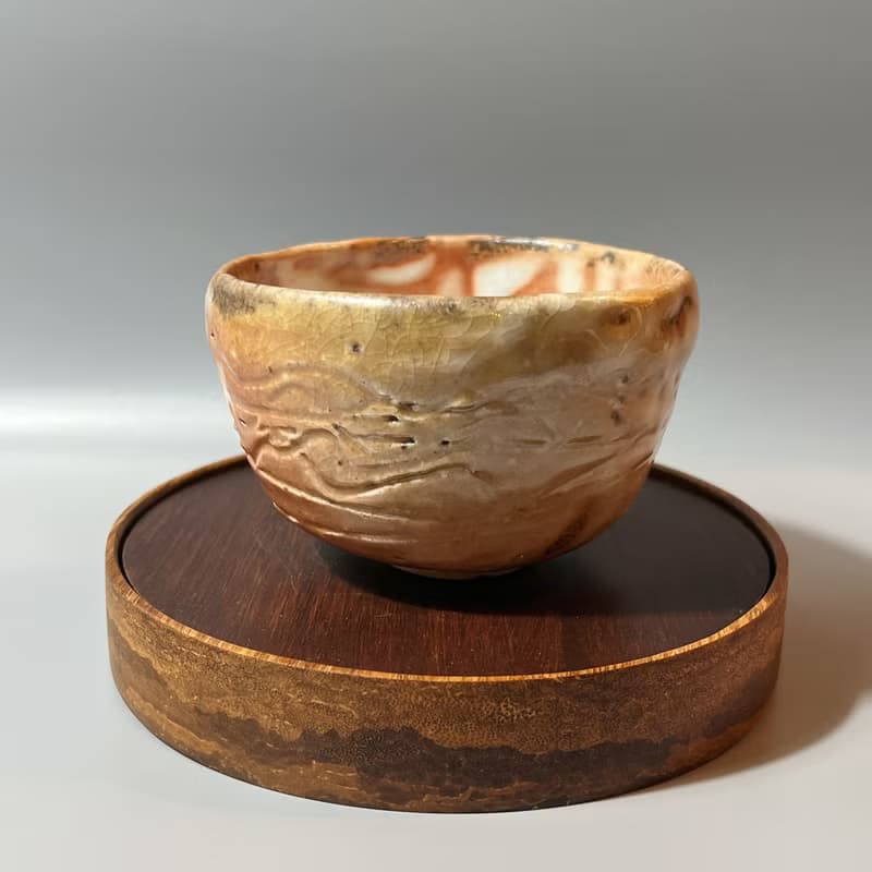 純手捏柴燒志野茶碗  / 小平凡手作