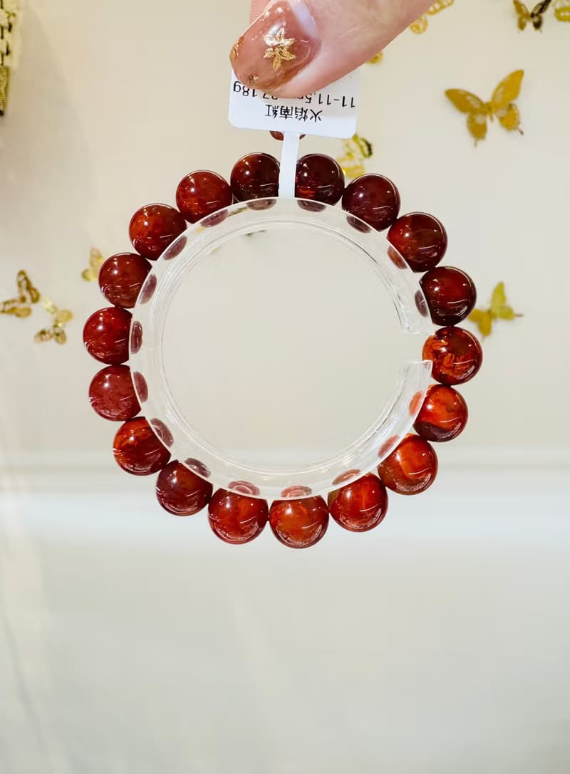 小精品火焰南紅11-11.5mm37.18g護身保平安避邪氣血循環提升睡眠