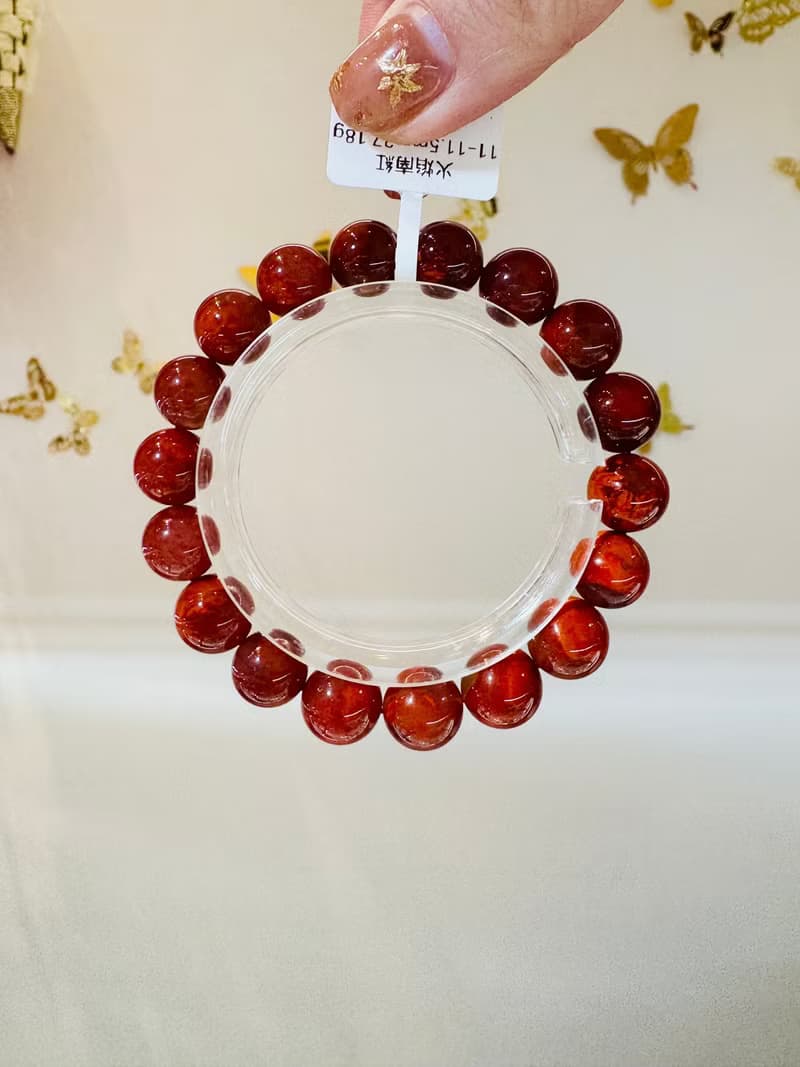 小精品火焰南紅11-11.5mm37.18g護身保平安避邪氣血循環提升睡眠
