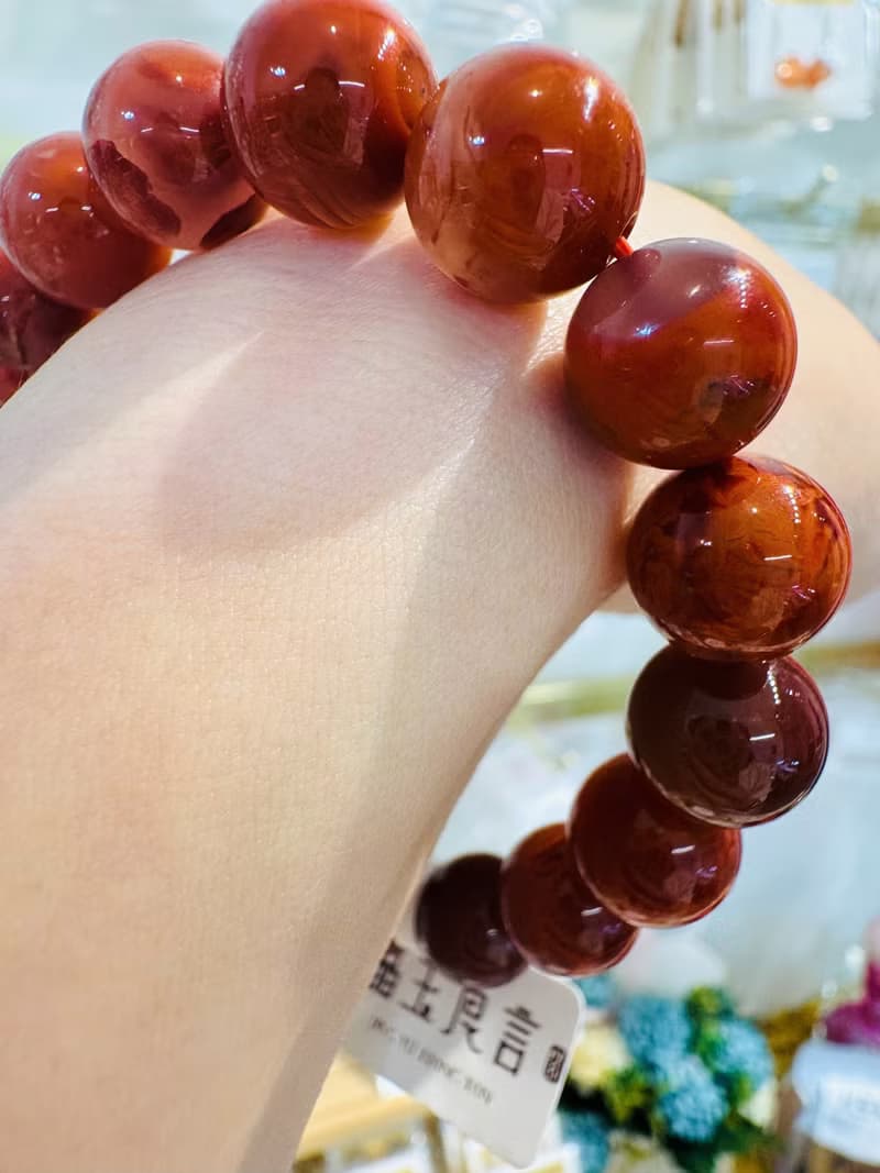 小精品火焰南紅11-11.5mm37.18g護身保平安避邪氣血循環提升睡眠
