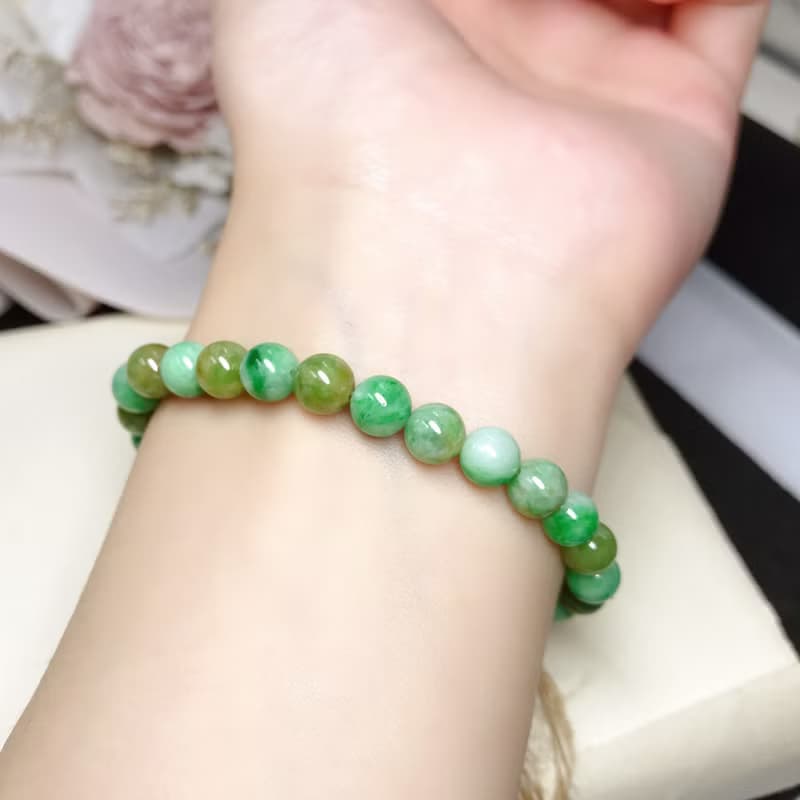 三彩翡翠手珠手鍊 | 天然緬甸玉A貨翡翠 | 送禮