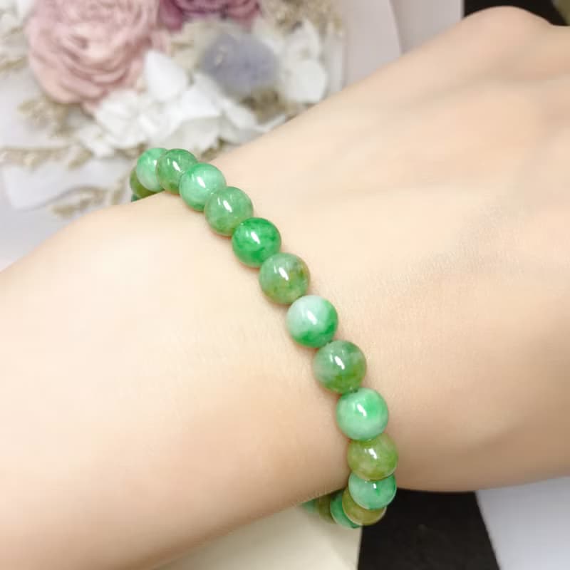 三彩翡翠手珠手鍊 | 天然緬甸玉A貨翡翠 | 送禮