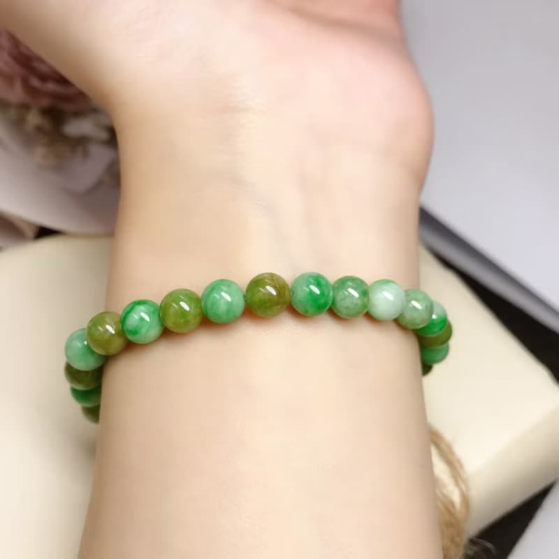 三彩翡翠手珠手鍊 | 天然緬甸玉A貨翡翠 | 送禮