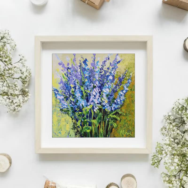 Bluebonnets Painting Bouquet Meadow Wildflowers Flowers Provence France Riviera