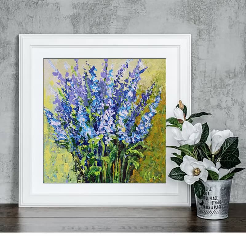 Bluebonnets Painting Bouquet Meadow Wildflowers Flowers Provence France Riviera