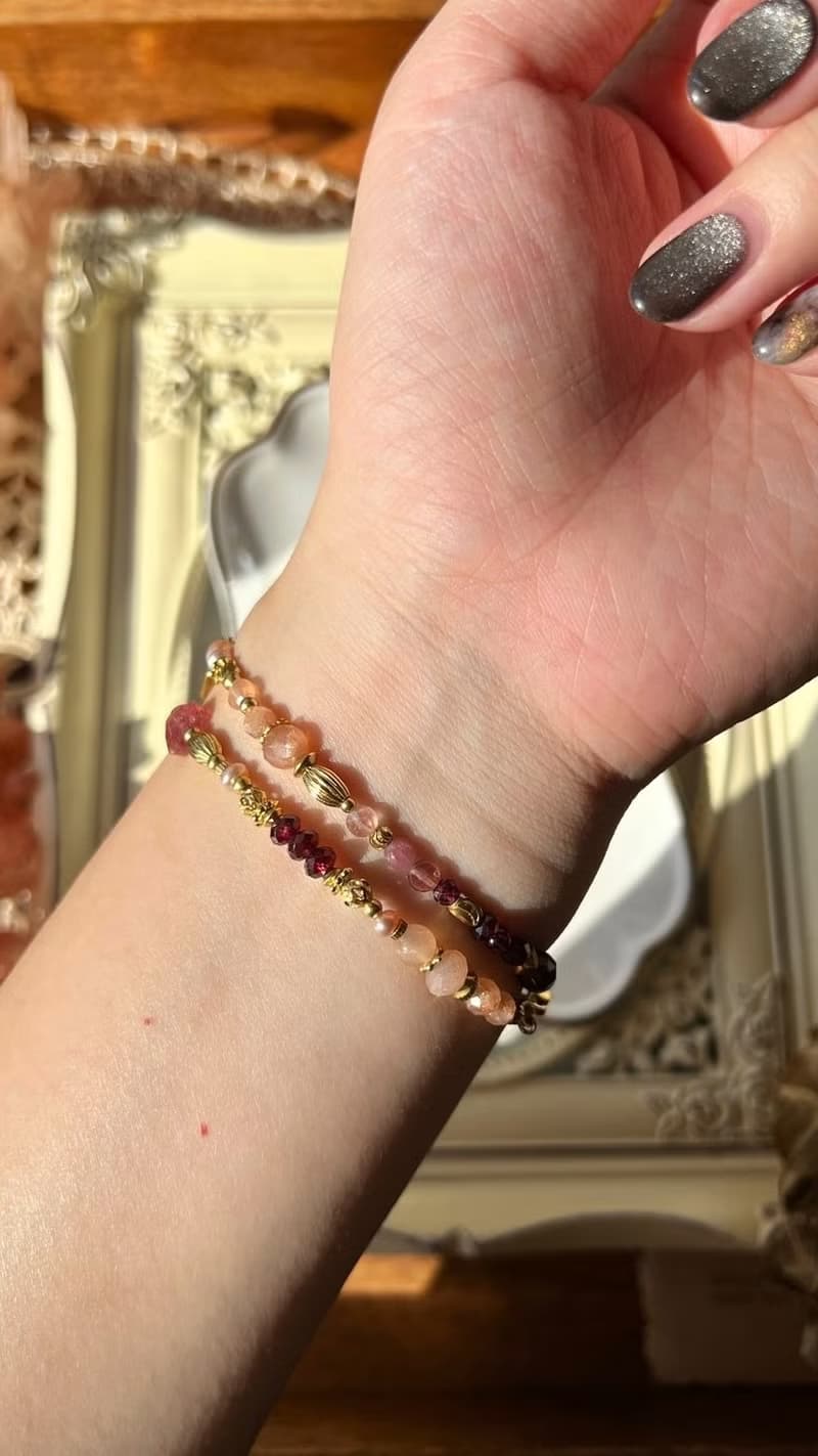 -緞帶-天然水晶手鏈/黃銅手鍊