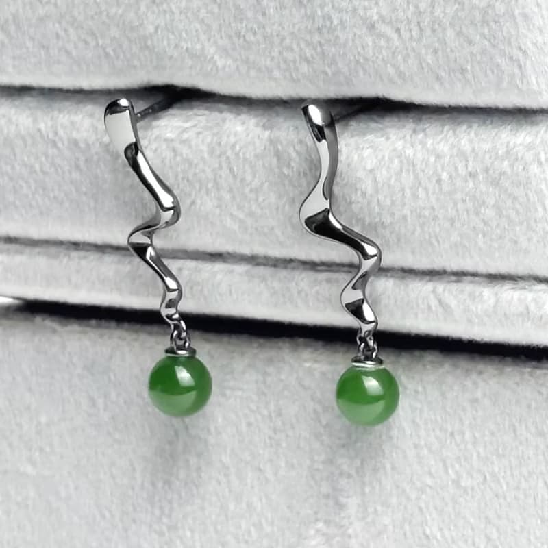 JadeStyle【黑韻】台灣玉6mm耳針 | 925銀鍍黑極簡設計