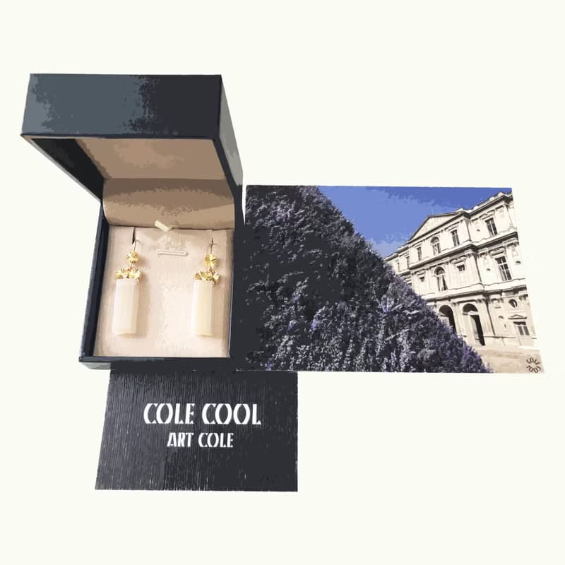 COLE COOL兩用簡約時尚純銀玉耳環