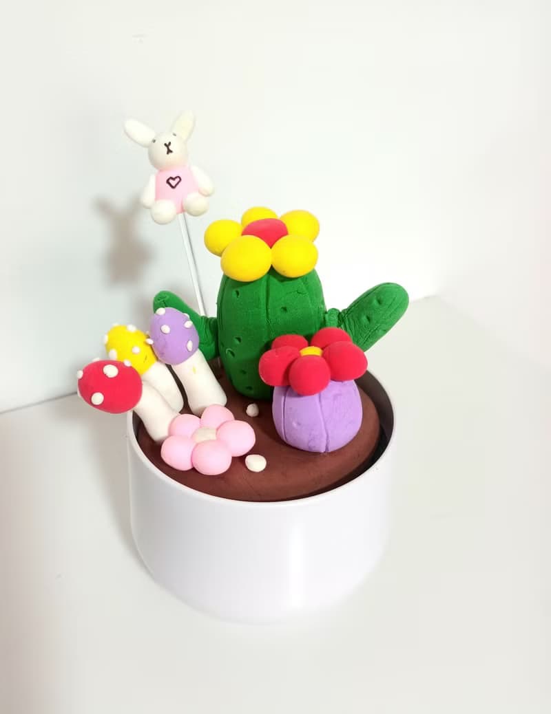 童趣多肉盆栽輕黏土diy