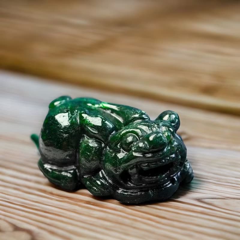 【招財神獸】老花青翡翠貔貅|天然緬甸玉翡翠A貨|送禮