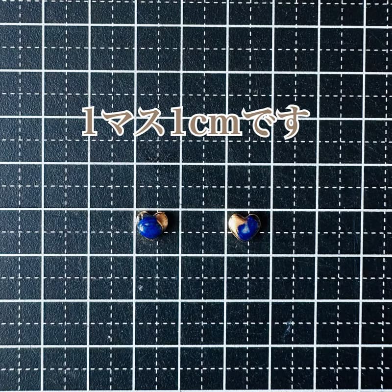 【再販】ハート ラピスラズリ 金継ぎ ピアス ノンホールピアス イヤリング 天然石 ブルー 青 ゴールド 金 小ぶり 小さい 極小 シンプル ギフト 贈り物