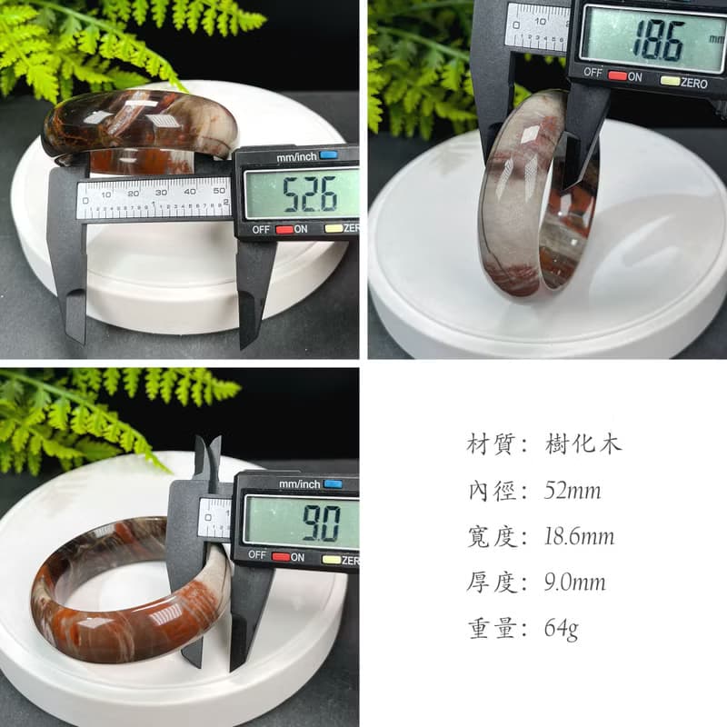 優質 緬甸樹化玉手鐲 52MM 冰潤高瓷結晶多彩 堅韌耐心期望和諧