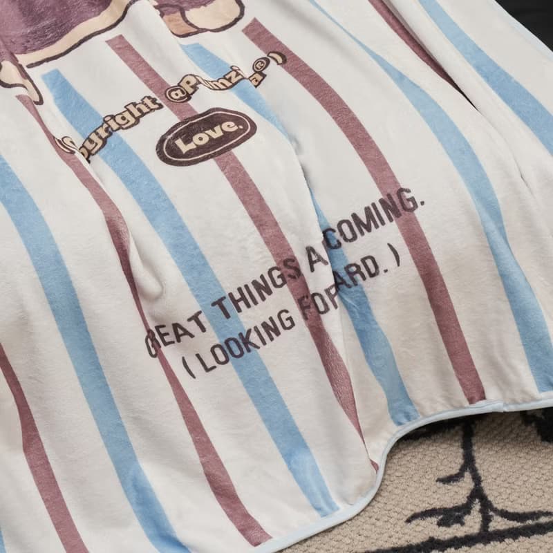 條紋臘腸狗毛毯巧克力曲奇午睡毯蓋腿毯沙發蓋毯