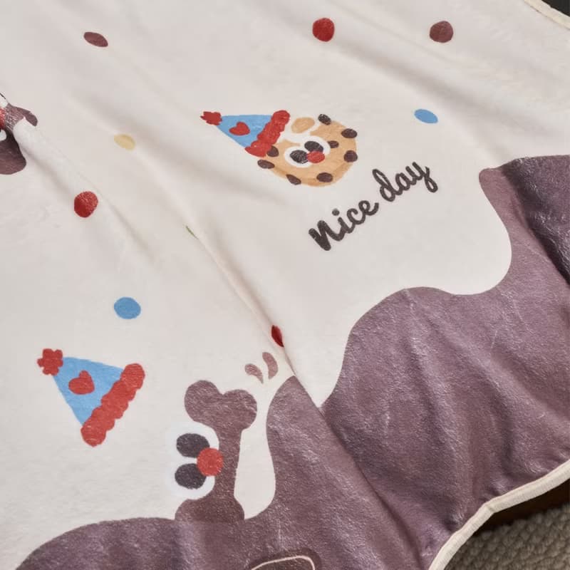 條紋臘腸狗毛毯巧克力曲奇午睡毯蓋腿毯沙發蓋毯