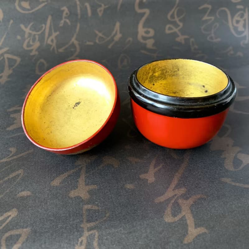 日本 古典日式抹茶道茶具 茶棗  木胎漆器 傳統工藝 日本菊