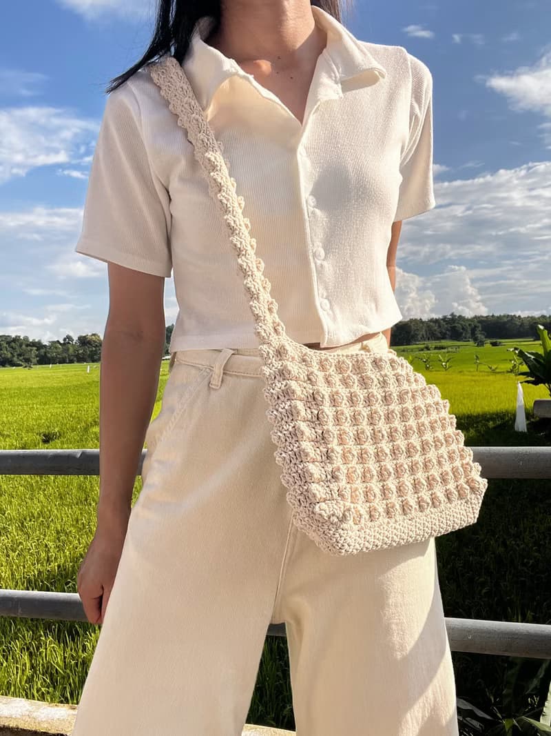 Bubble Crossbody Bag, Crochet Shoulder Bag, Cute, Handmade