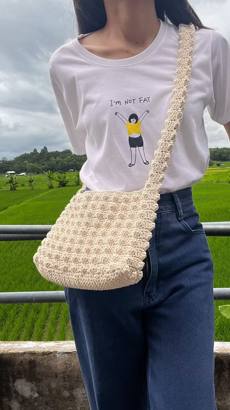 Bubble Crossbody Bag, Crochet Shoulder Bag, Cute, Handmade