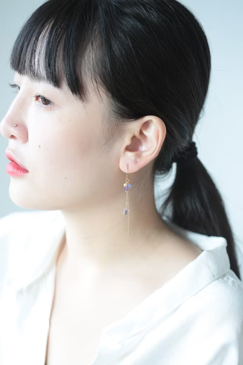 仙氣薰衣草紫水晶長耳環│14KGF 可改耳夾