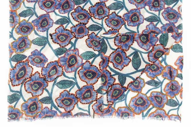 喀什米爾Cashmere/水煮羊毛披肩/針織圍巾/刺繡圍巾/羊絨披巾-花