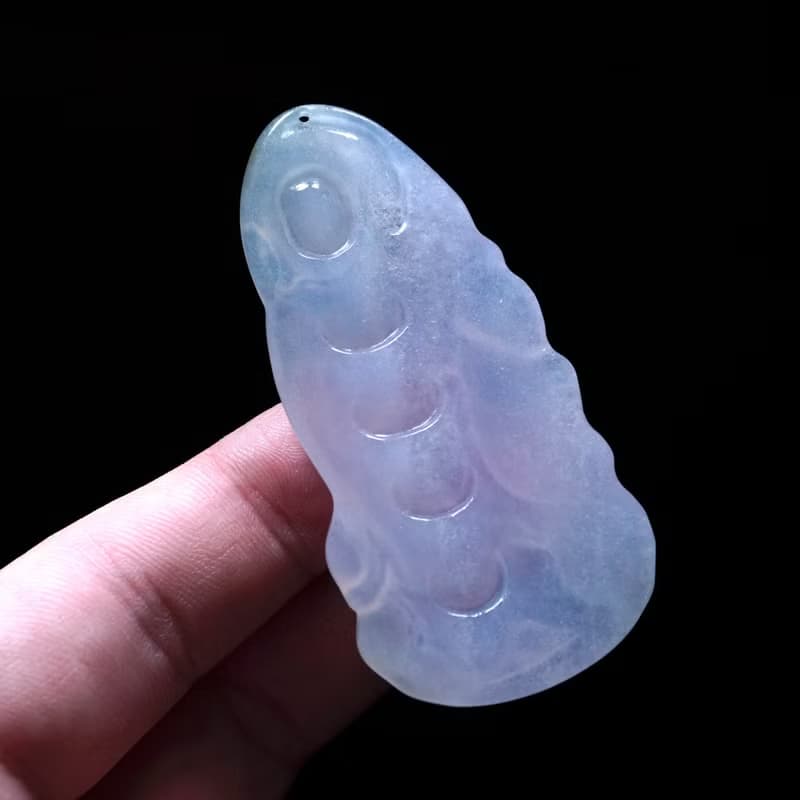 冰種紫羅蘭翡翠精雕觀音菩薩 | 天然緬甸玉翡翠A貨 | 送禮