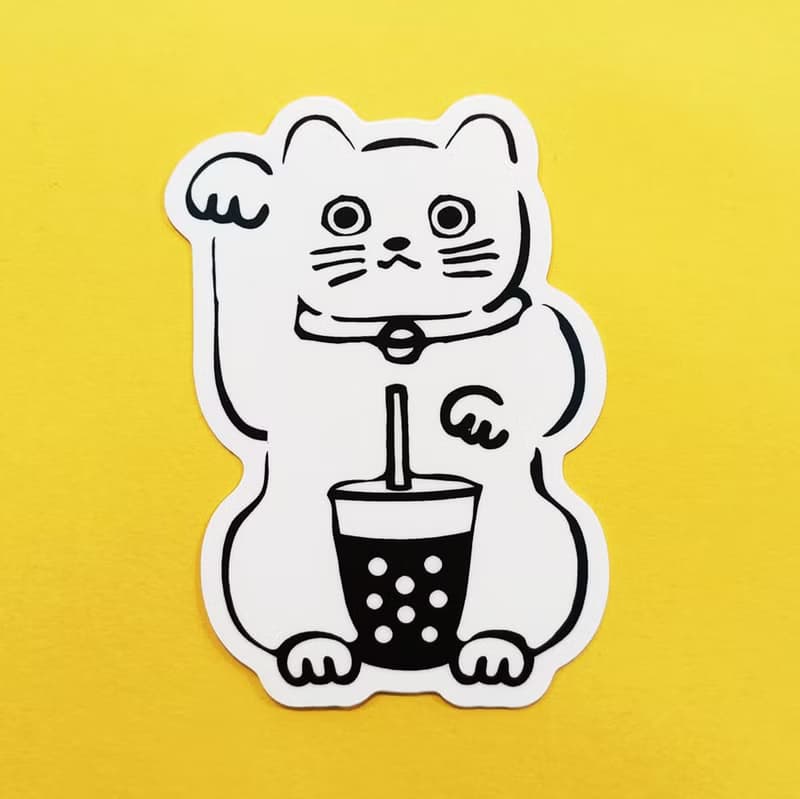 招財貓  防水貼紙    貼紙 防水  切膜貼紙 行李箱 安全帽 平板