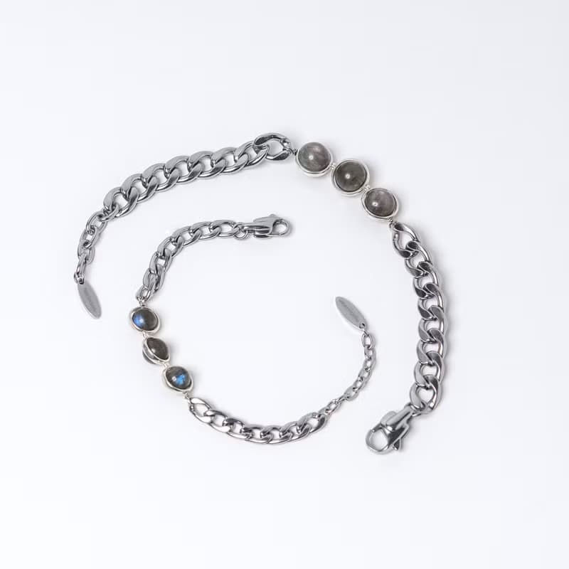 尼普頓不鏽鋼拉長石手鍊 Neptune stainless steel bracelet
