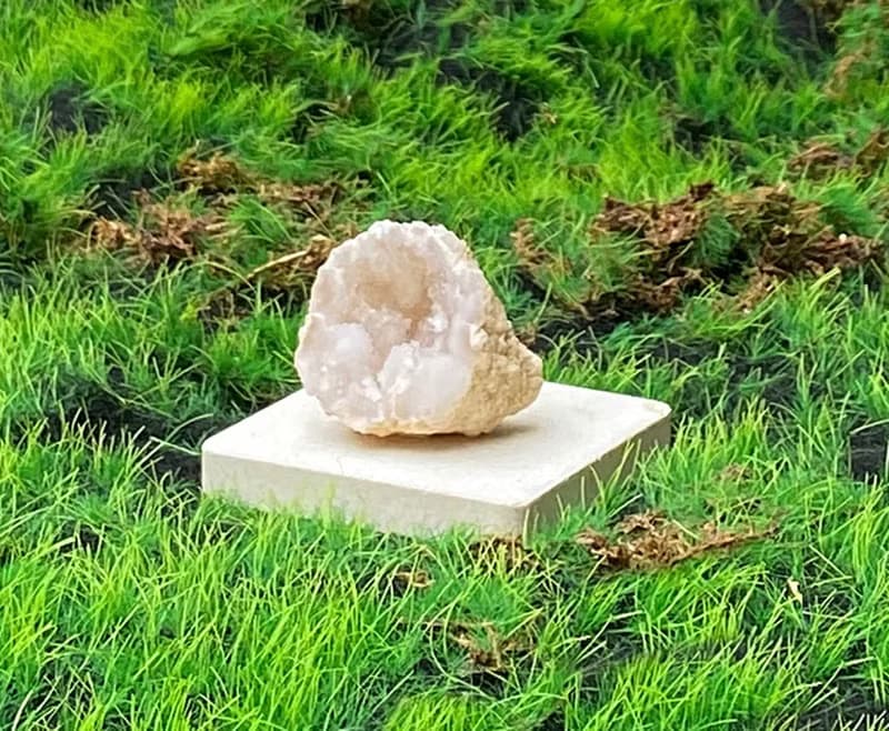 能量擺飾-招財可愛貝殼瑪瑙小白晶洞 療癒 開運 招財 原礦 聚財