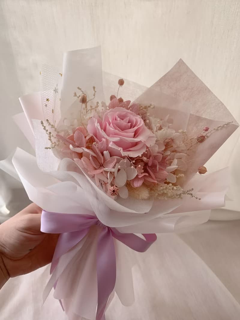優雅紫永生玫瑰花束  求婚花束 生日花束 附提袋