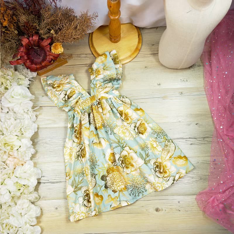 復古花鳥飛飛長洋裝(現貨100一件)可選布訂製